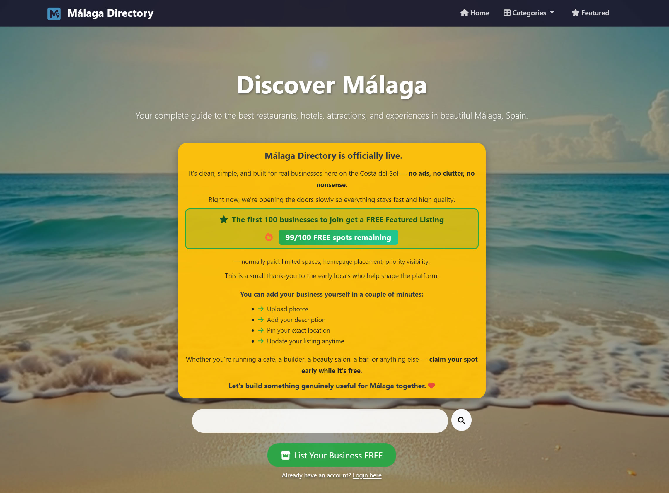 El Directorio de Málaga ya está disponible: un nuevo hogar para los negocios locales