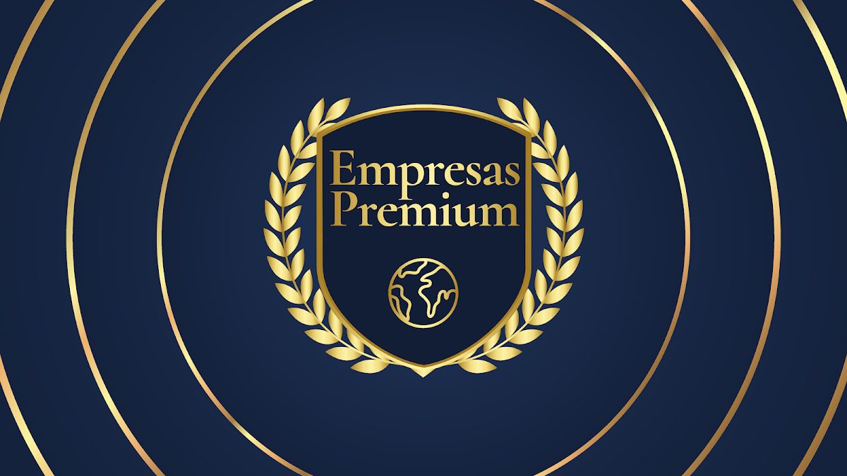 Logotipo de POSICIONAMIENTO PREMIUM DIGITAL SL que presenta un escudo dorado con hojas de laurel y el texto "Empresas Premium".