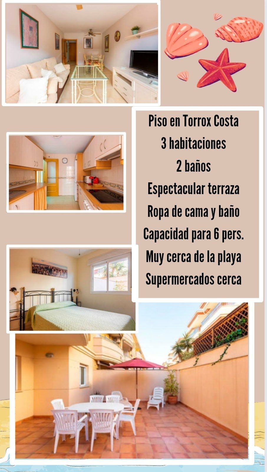 A spacious hotel apartment in Torrox Costa featuring three bedrooms, two bathrooms, and a large terrace.